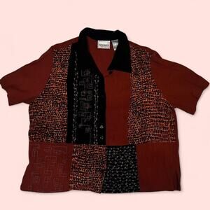 Vintage orange and black patchwork